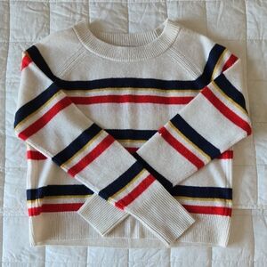 Cream Rugby Stripe Cashmere Sweater